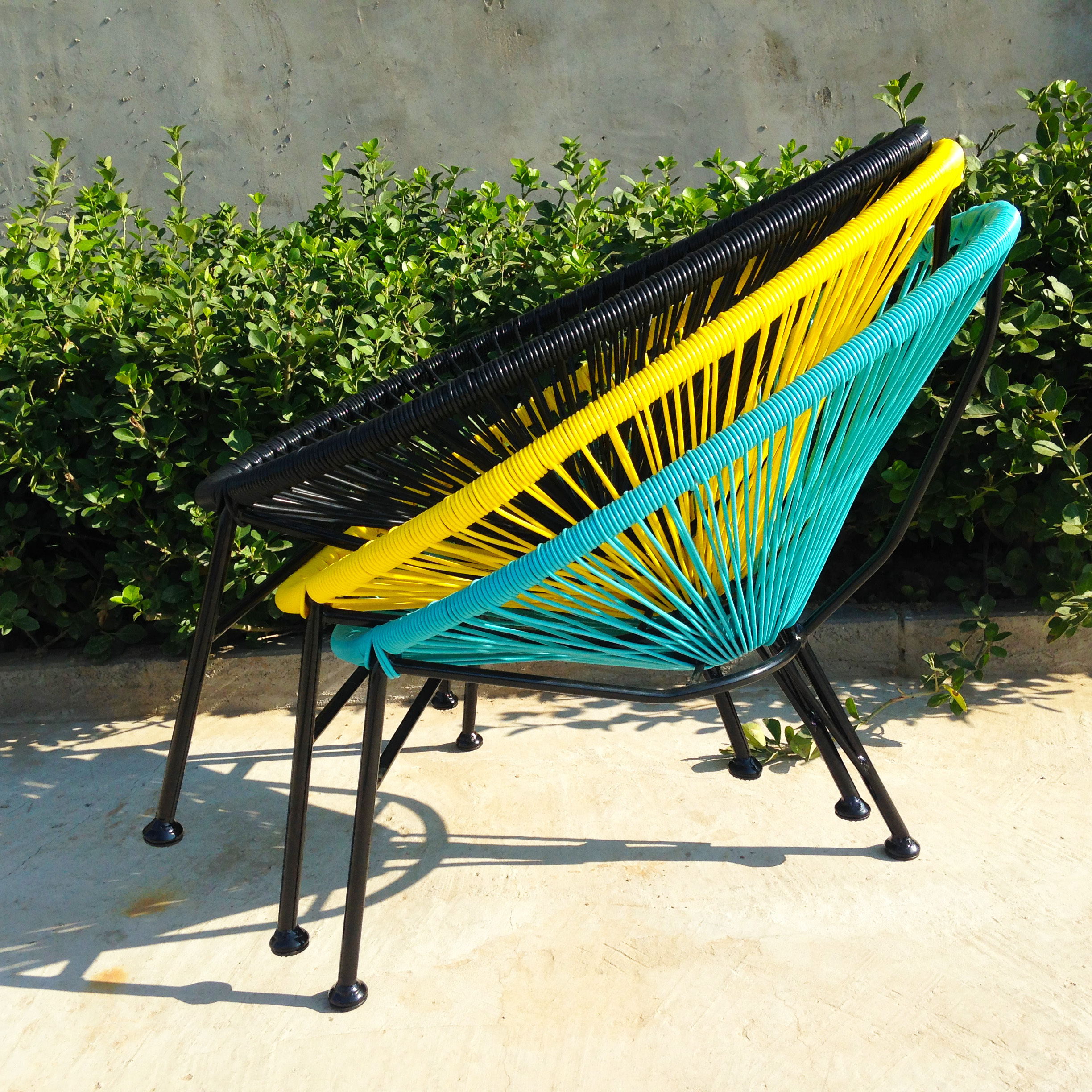 Causal bistro leisure chair replica rope string egg chair patio garden acapulco chair