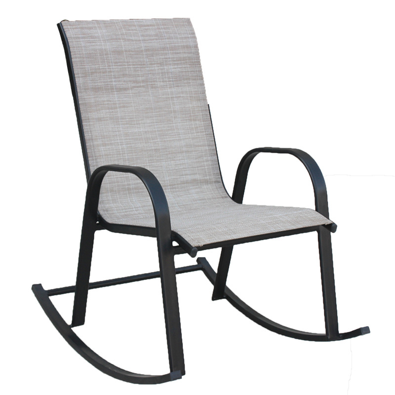 Heavy duty stackable patio leisure sling chair steel teslin patio furniture rocking chair