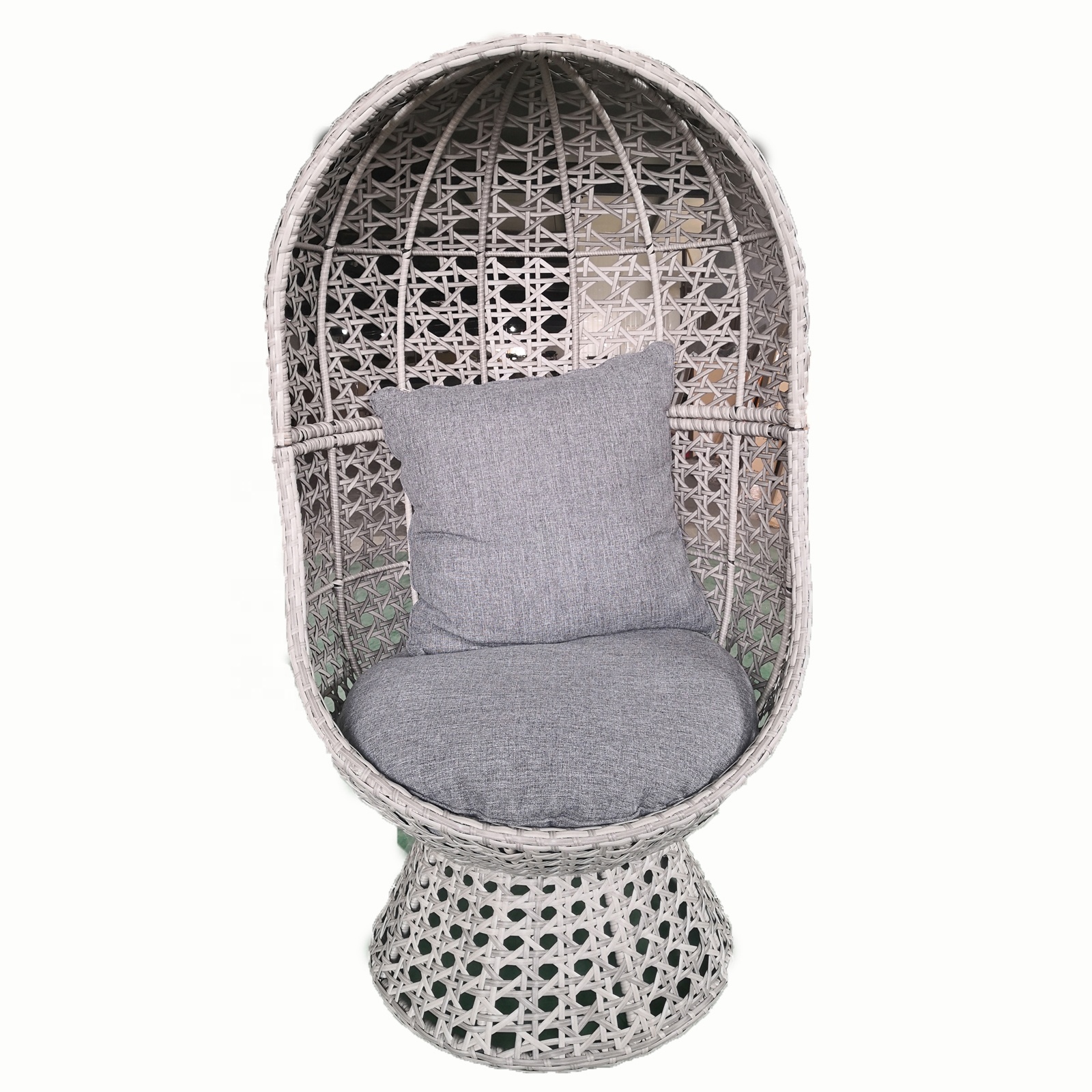 Steel poly rattan wicker garden ridge swivel furniture cocoon egg chair rattan day bed