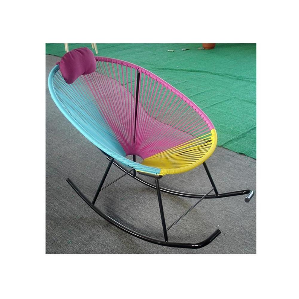 Smart children lazy glider furniture rattan woven replica acapulco rocking chair