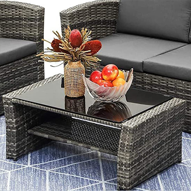 4Pcs Rattan Sofa Set Rattan Garden Set Rattan Outdoor Furniture Sofa