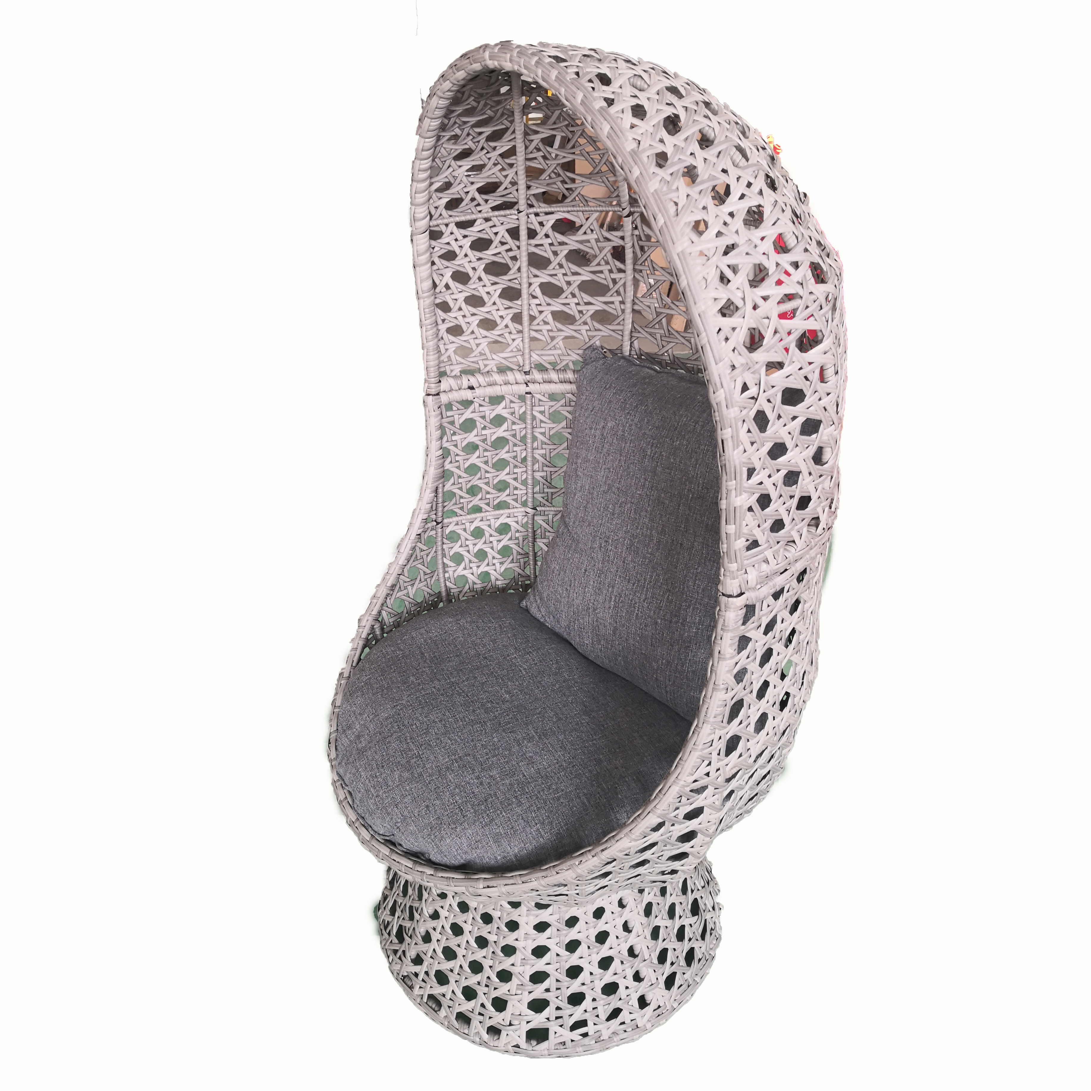 Steel poly rattan wicker garden ridge swivel furniture cocoon egg chair rattan day bed