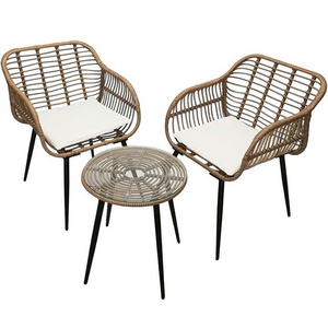 3pcs bistro set UV resistant poly rattan balcony furniture replica acapulco chair