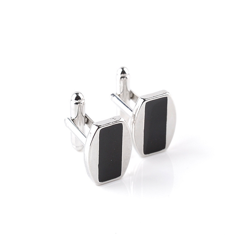 Cufflinks for men classic cuff links mens cufflinks tuxedo shirt for wedding groom business silver black cufflinks set