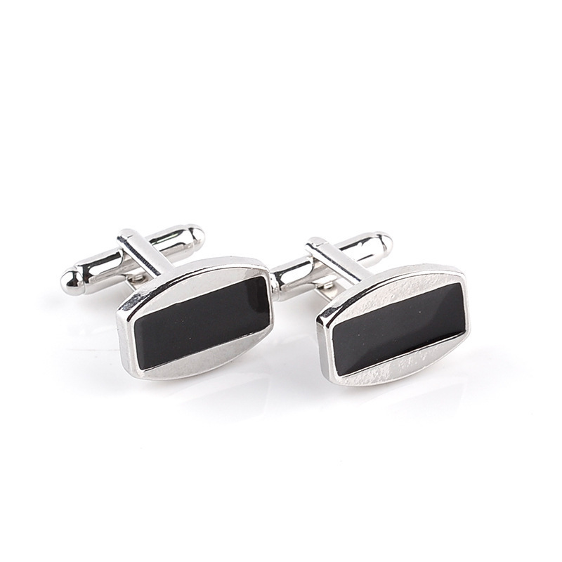 Cufflinks for men classic cuff links mens cufflinks tuxedo shirt for wedding groom business silver black cufflinks set