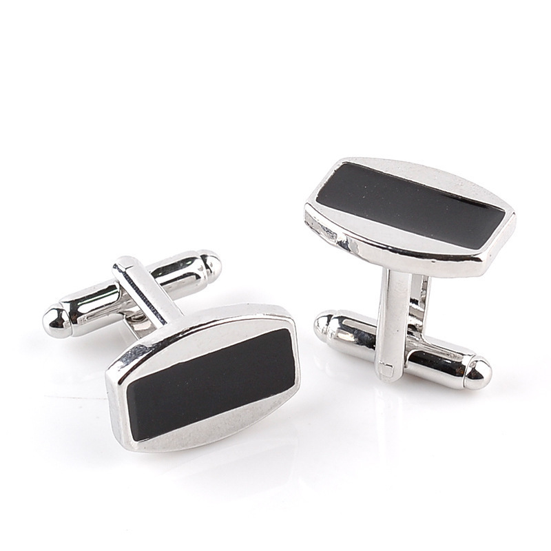 Cufflinks for men classic cuff links mens cufflinks tuxedo shirt for wedding groom business silver black cufflinks set