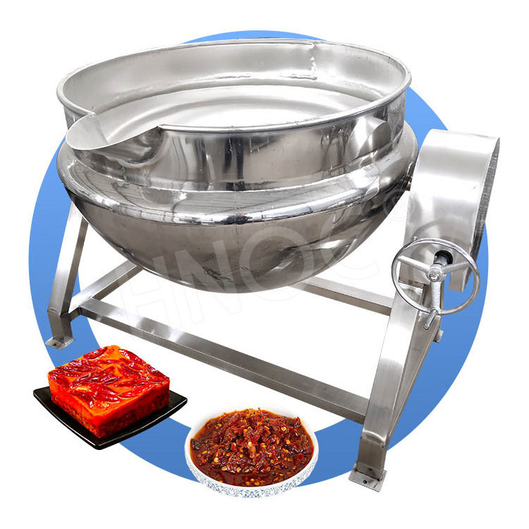 HNOC Industrial Gas Fruit Paste Cook Mixer Pot Strawberry Jam Make Machine Sauce Steam Jacketed Kettle with Agitator