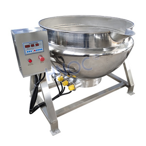 HNOC Large 100l 300l 500l 1000l Electric Steam Gas Cook Pot Double Jacketed Mix Kettle with Agitator