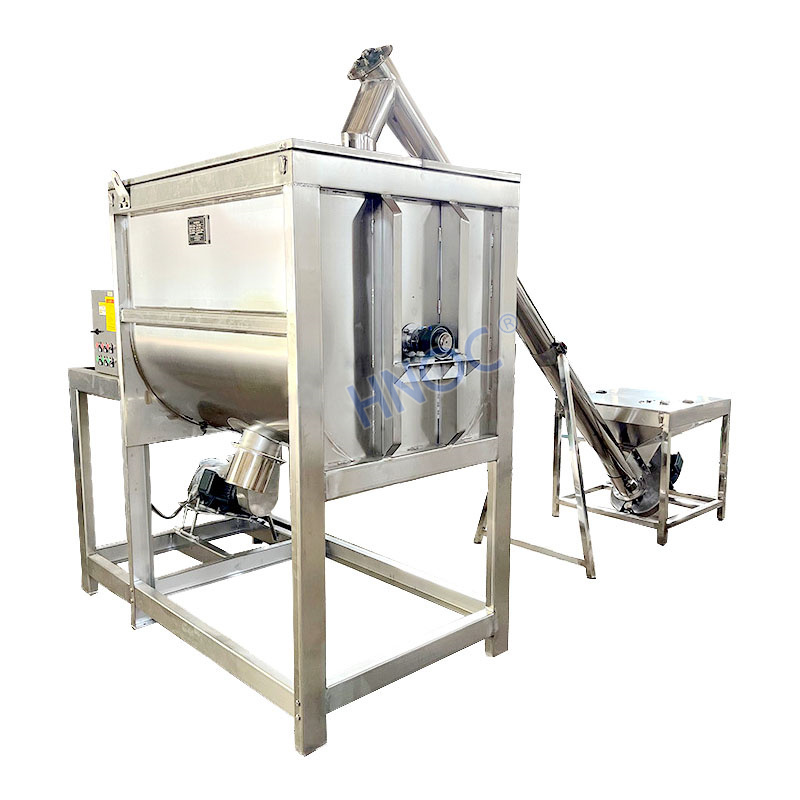 Spiral Food Grade 500 Kg Powder Horizontal Belt Jacketed Mixer 1000kg Ribbon Blender with Heated