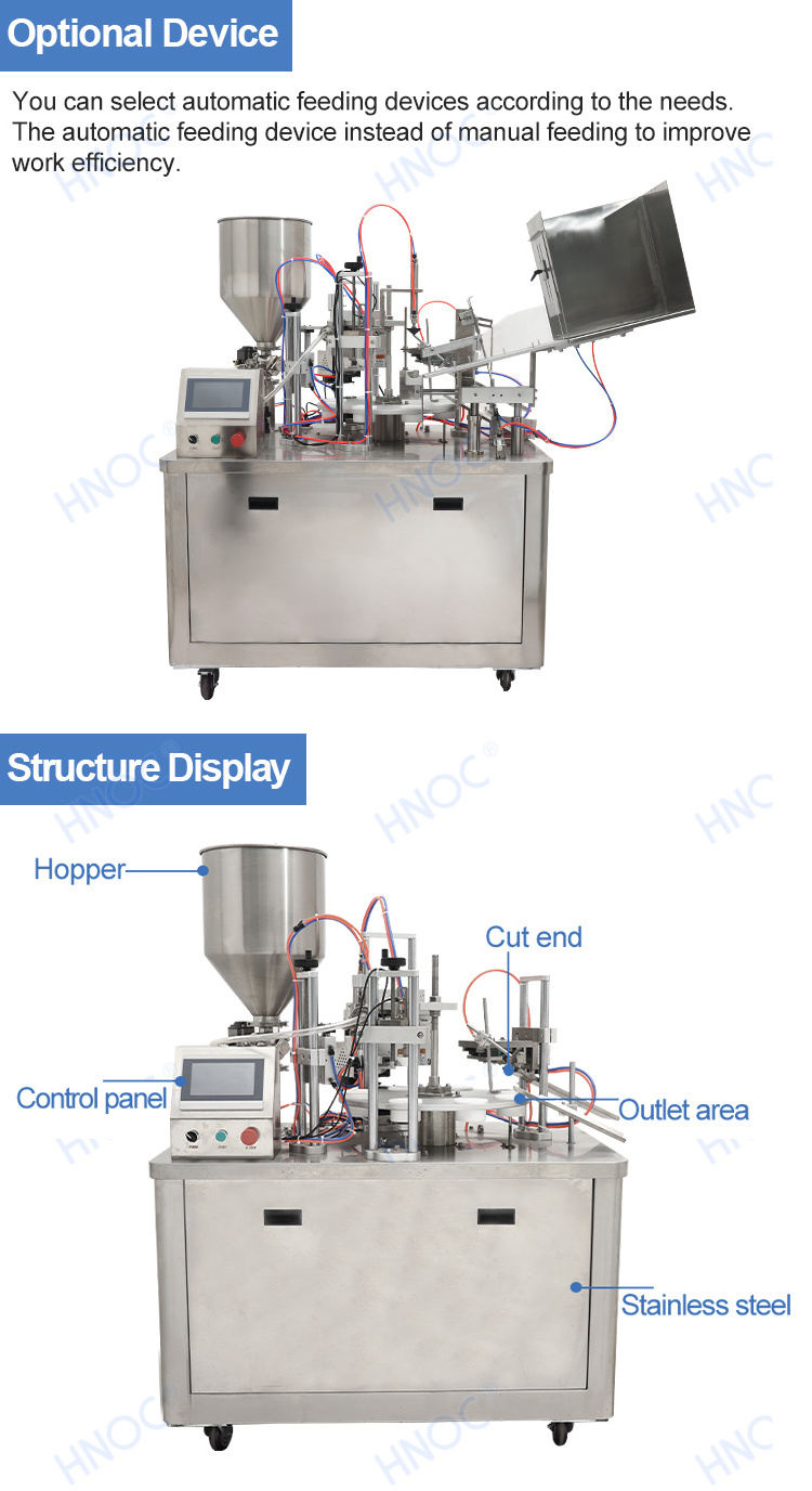 Factory Price Ultrasonic Lotion Cosmetic Cream Electric Aluminum Plastic Soft Tube Semi Automatic Fill and Seal Machine for Sale