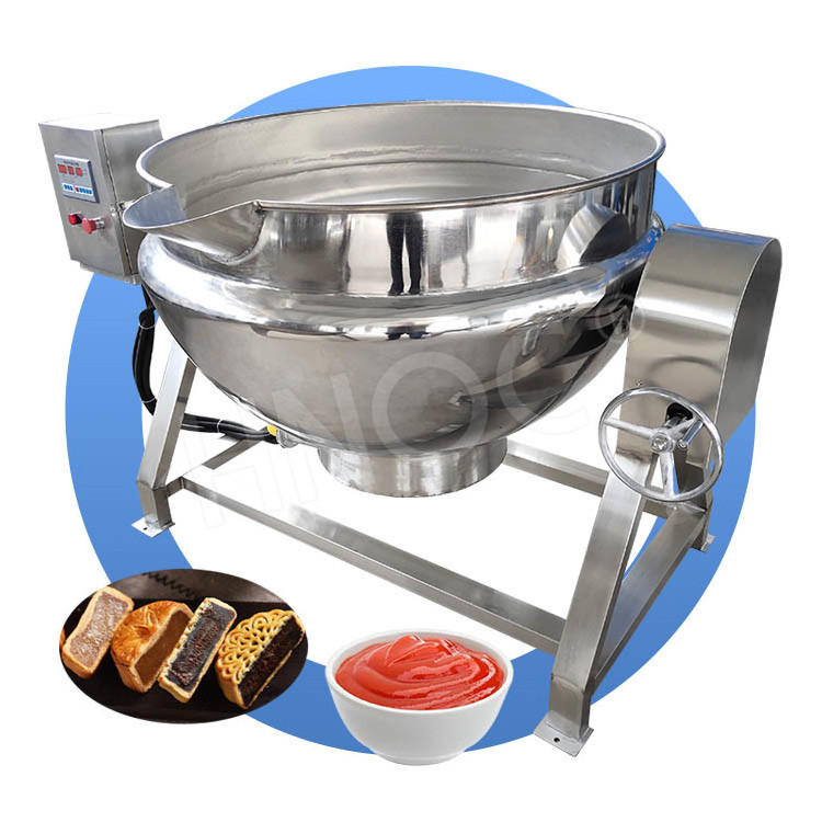 HNOC Industrial Gas Fruit Paste Cook Mixer Pot Strawberry Jam Make Machine Sauce Steam Jacketed Kettle with Agitator