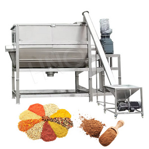 Horizontal 500 Kg Chilli Powder Ribbon Mixer 1000kg Fertilizer Charcoal Blend Cocoa Powder Mix Machine