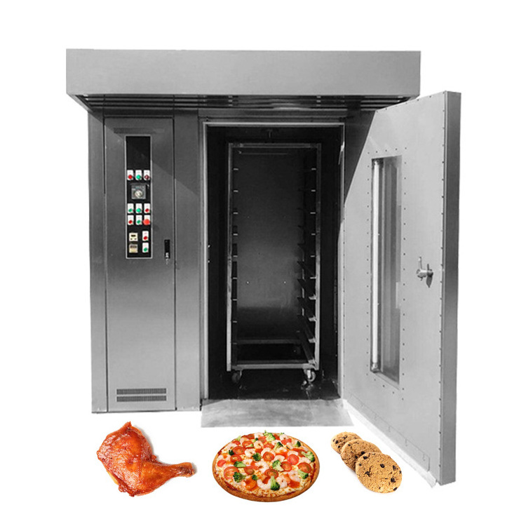 64 32 tray rotary oven PLC Price gas Electric Big rotating Bakery Rotary Rack Oven For Sale baking loaf bread bakery industrial