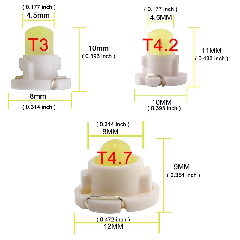 T3  COB SMD  Car Vehicle Instrument Dashboard Map Warning Indicator Interior LED Lights 12V doordash light