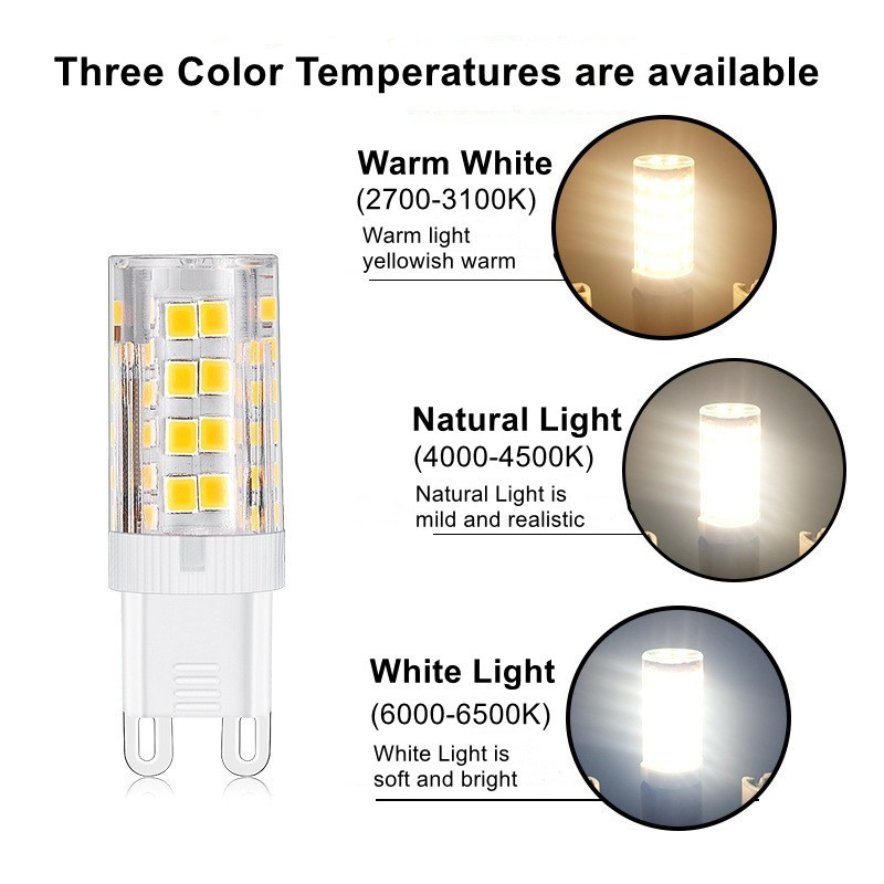 Brightest G9 LED Lamps AC220V 3W 5W 7W 9W  Ceramic SMD2835 LED Bulb Warm/Cool White light bulbs for wall lamps