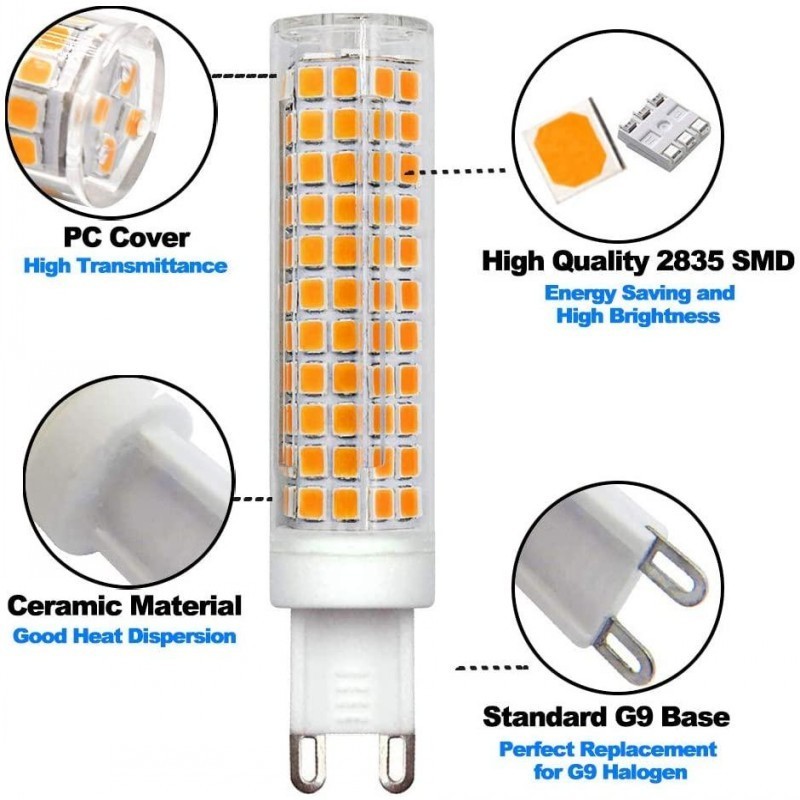 Brightest G9 LED Lamps AC220V 3W 5W 7W 9W  Ceramic SMD2835 LED Bulb Warm/Cool White light bulbs for wall lamps