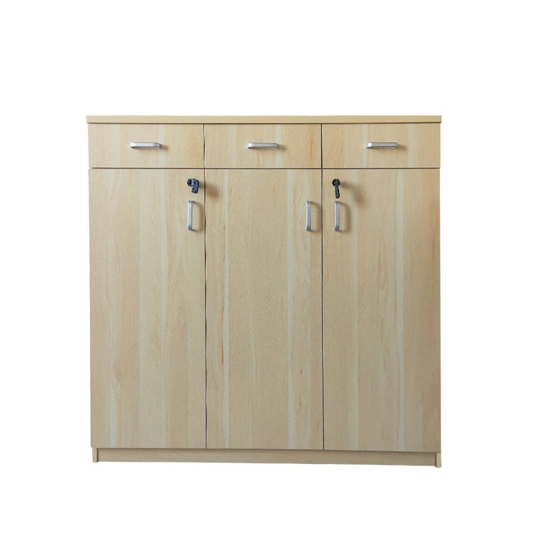 Factory Direct Selling Office Filing Cabinets Wooden Panel Pedestal Credenza Movable Three Drawer Cabinet With Lock