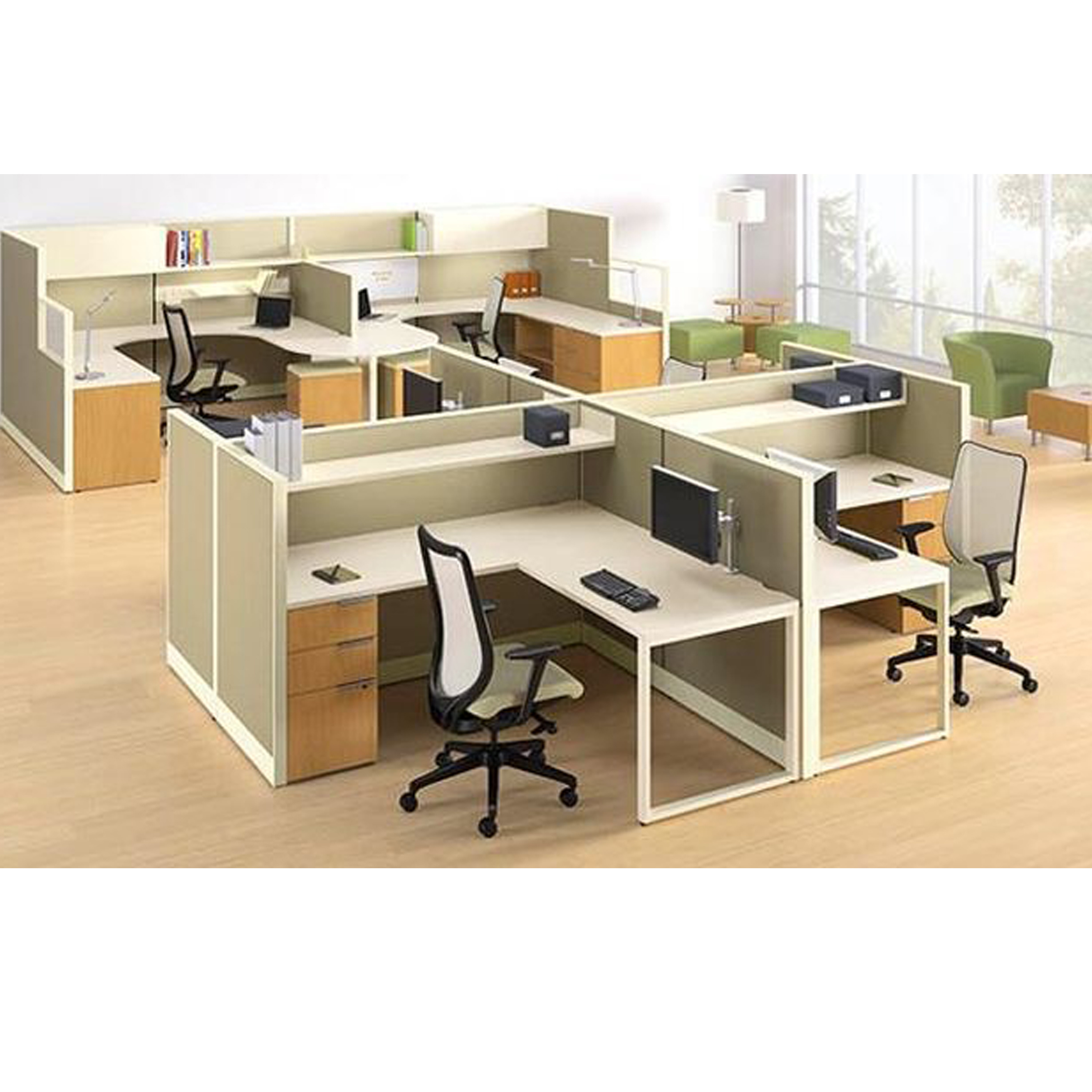 Modern modular 4 , 6 , 8 persons customized office furniture small call center cubicle office partition workstation office desk