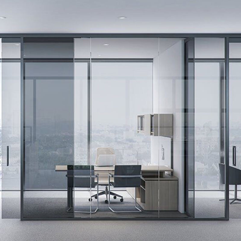 Hotel office meeting room single person room glass office partition wall aluminum interior divider glass wall partition