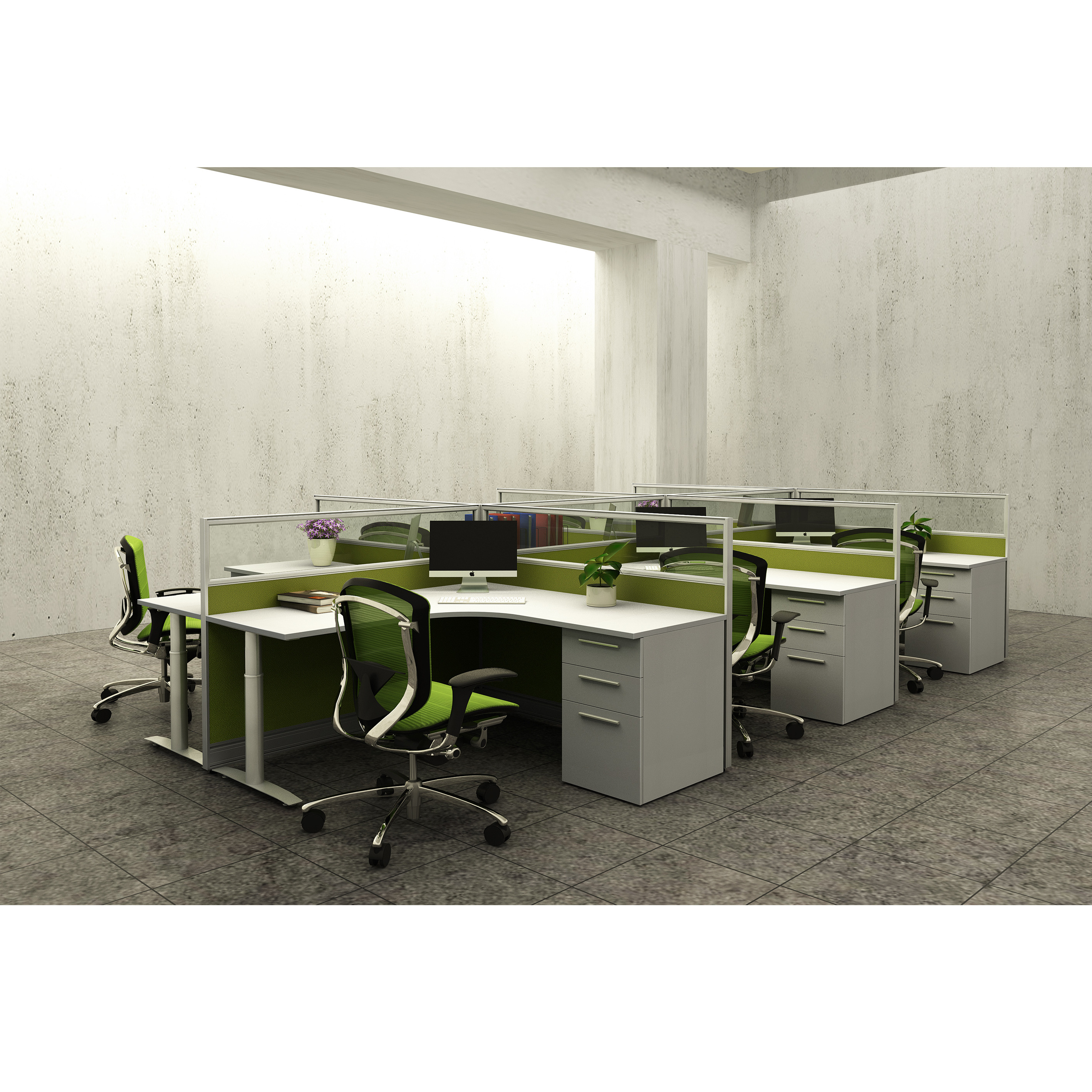 Chinese luxury office desk with partition bracket and partition office table models