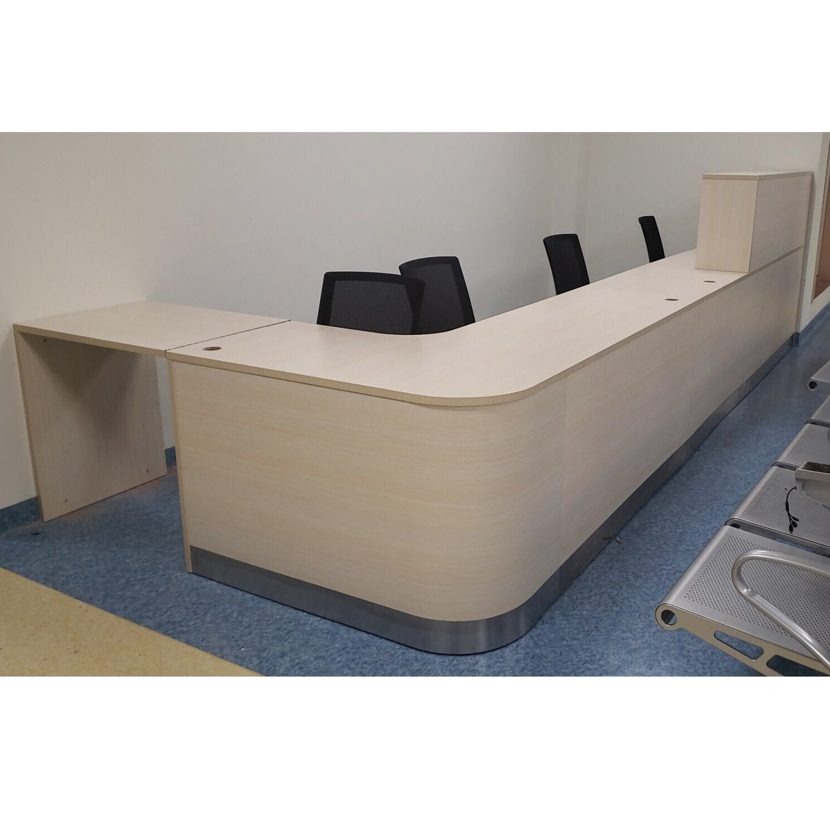 Salon hospital gym dental clinic law office glass metal melamine executive wooden modular reception cashier counter table desk