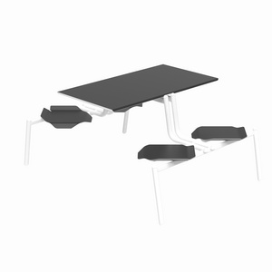 Modern original simple combined dining table and chair new design attached dining furniture for fast food restaurant