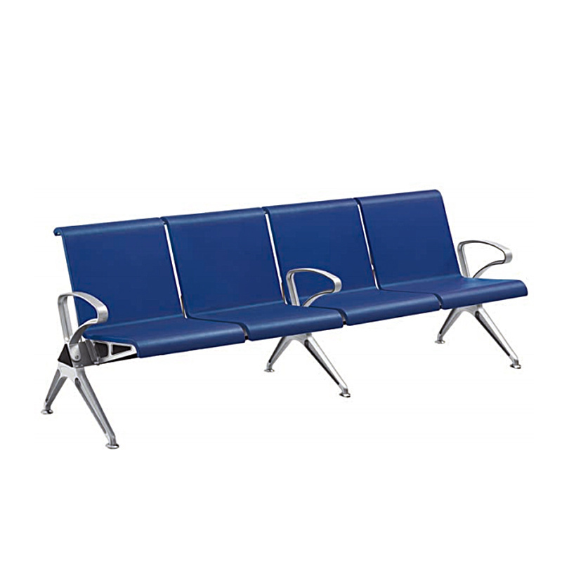 Factory Wholesale Airport Waiting Chair Steel PU Leather Cushion Three Seats Tandem Bench Hospital 3 Seater Waiting Chair