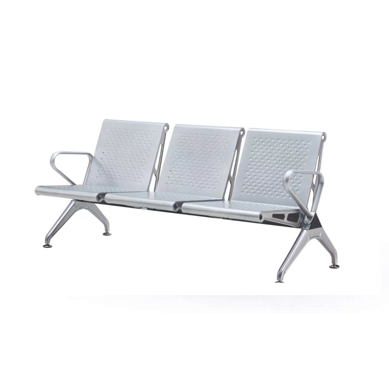 Factory Wholesale Airport Waiting Chair Steel PU Leather Cushion Three Seats Tandem Bench Hospital 3 Seater Waiting Chair