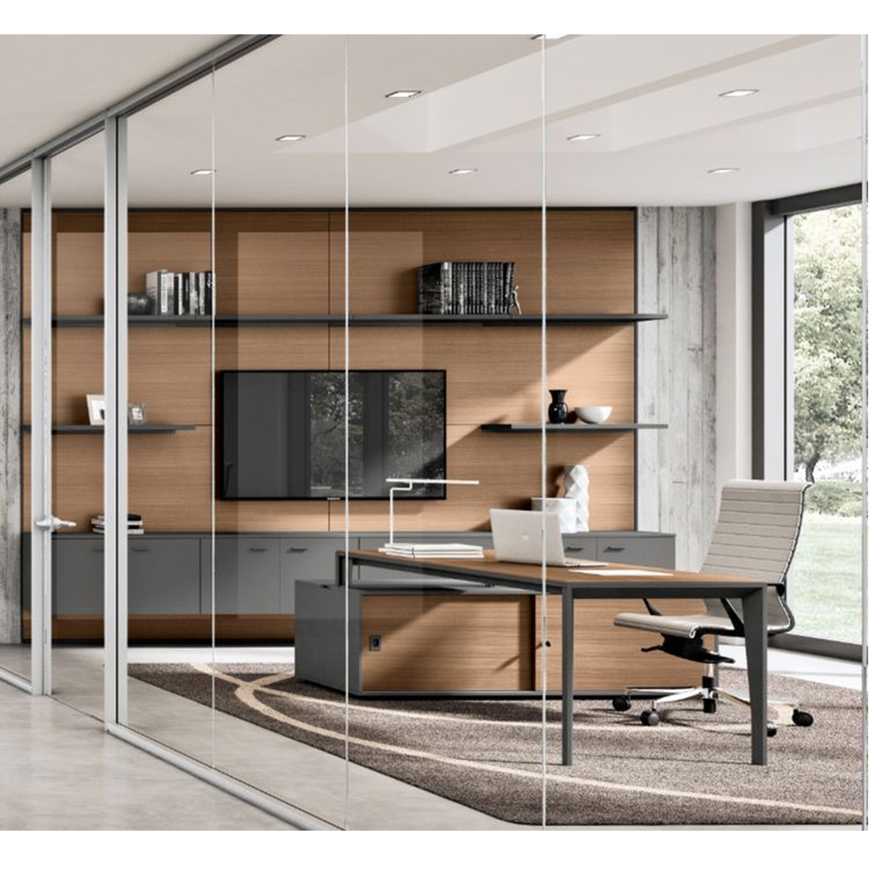 Modular office furniture Glass Customized aluminium office glass walls partition cubicle partition wall for office