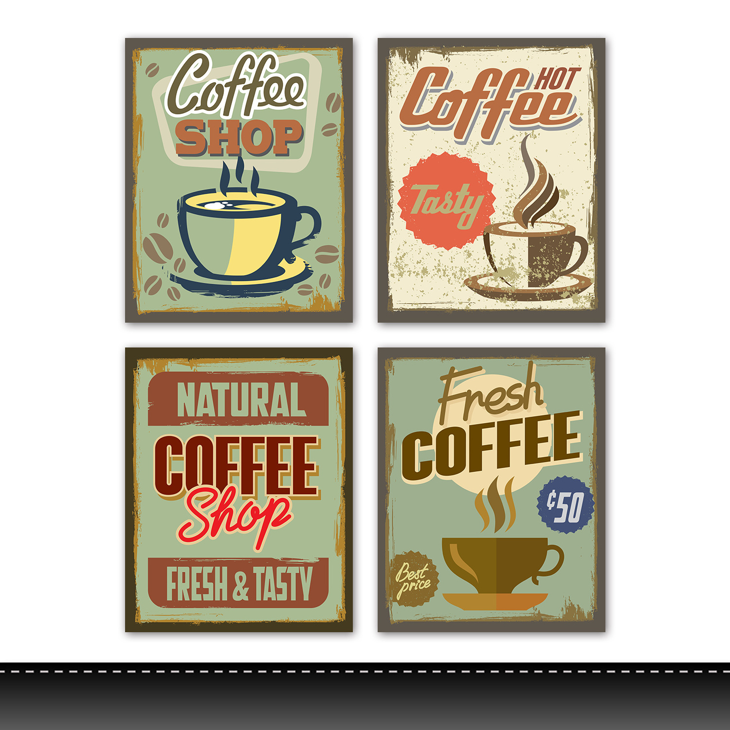 Modern new Coffee Poster art Inspirational Wall Art Picture Canvas prints oil painting coffee shop wall decor