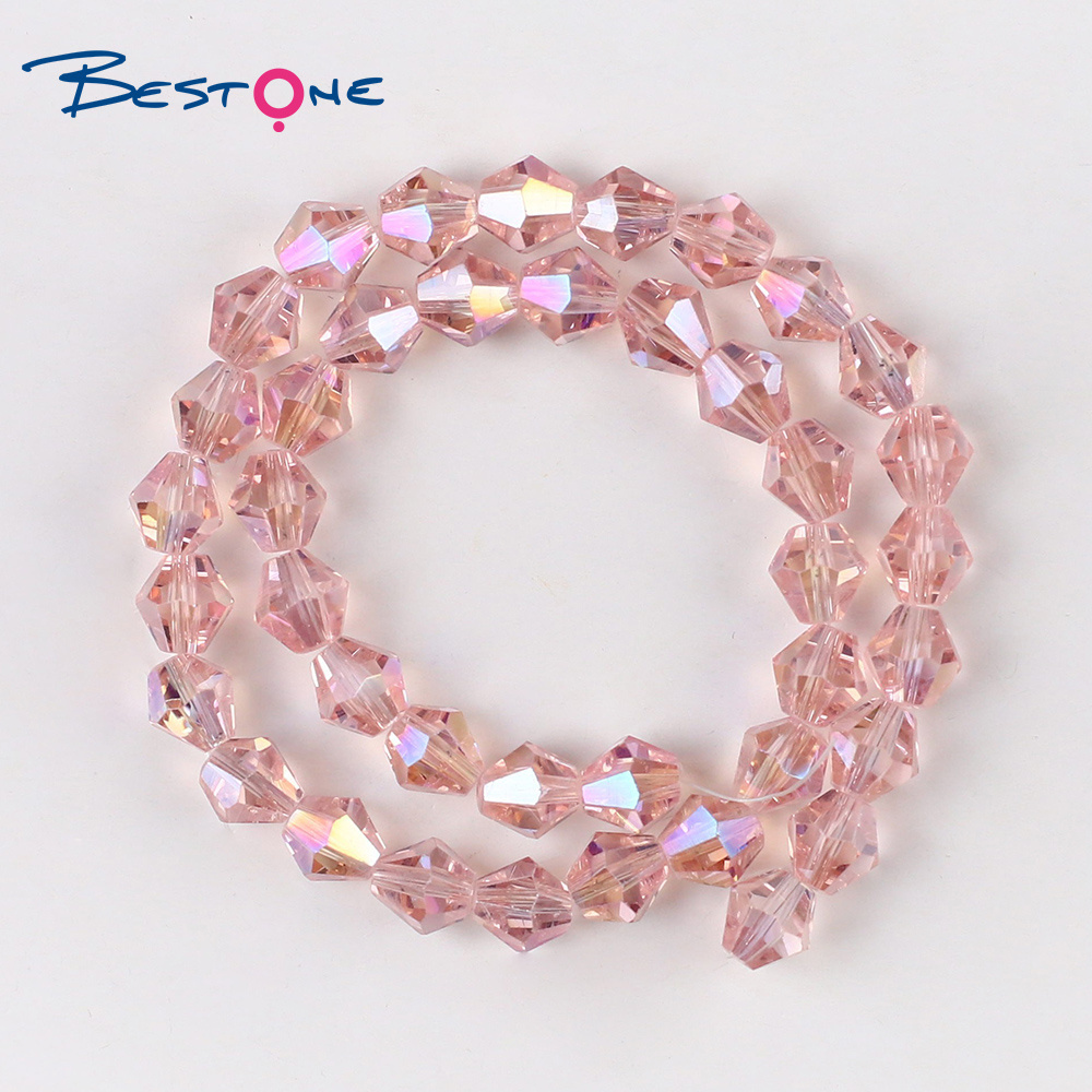 Bestone Wholesale 4mm 6mm 8mm 10mm AB Color Faceted Bicone Glass Crystal Beads For Jewelry Making