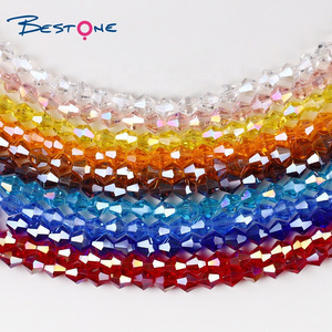 Bestone Wholesale 4mm 6mm 8mm 10mm AB Color Faceted Bicone Glass Crystal Beads For Jewelry Making