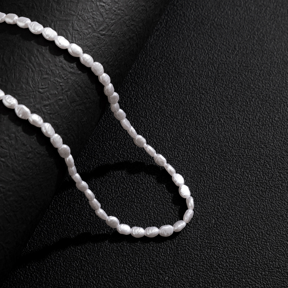 Bestone New Baroque Shaped Imitation Pearl Necklace Men's Necklace Clavicle Chain Men's Accessories