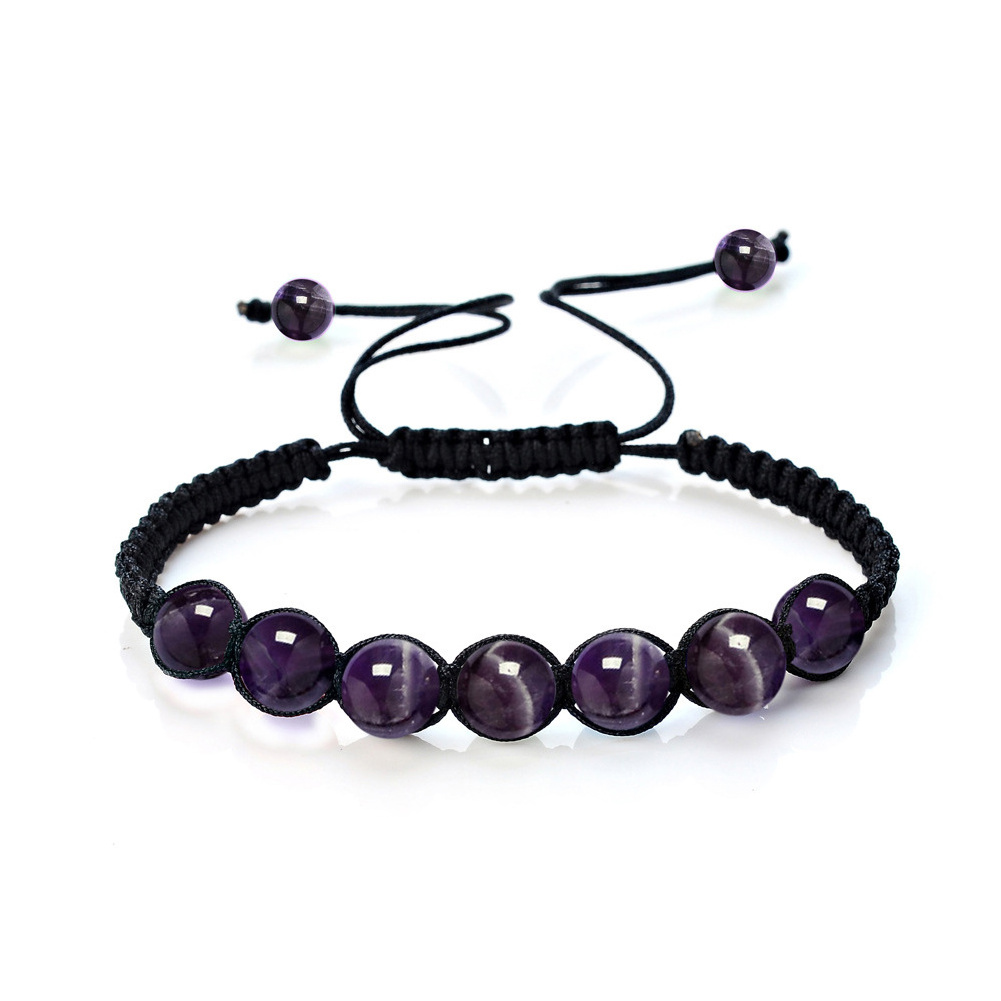 Bestone Healing Crystal Beads Adjustable Stone Chakra Bracelet for Women