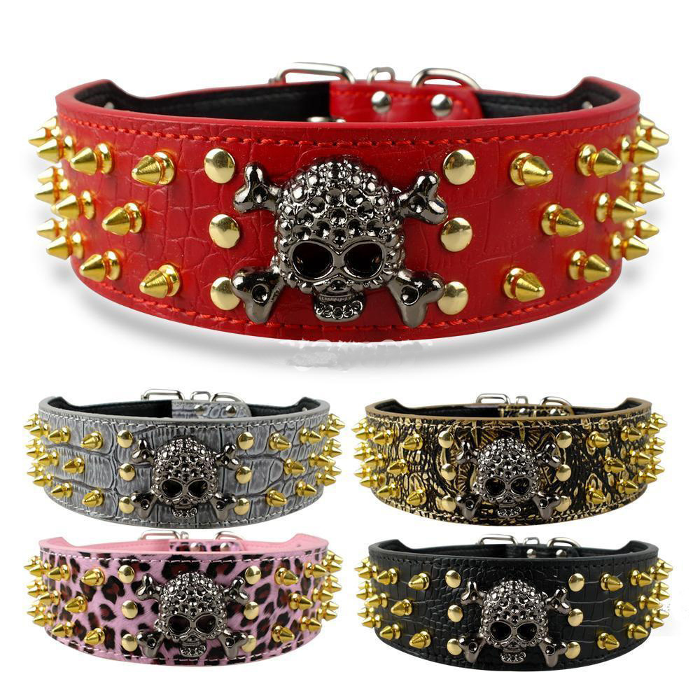 Wholesale OEM Manufacture Studded Leather Dog Collar Spiked Harness Leash Set Cool New Pet Collar