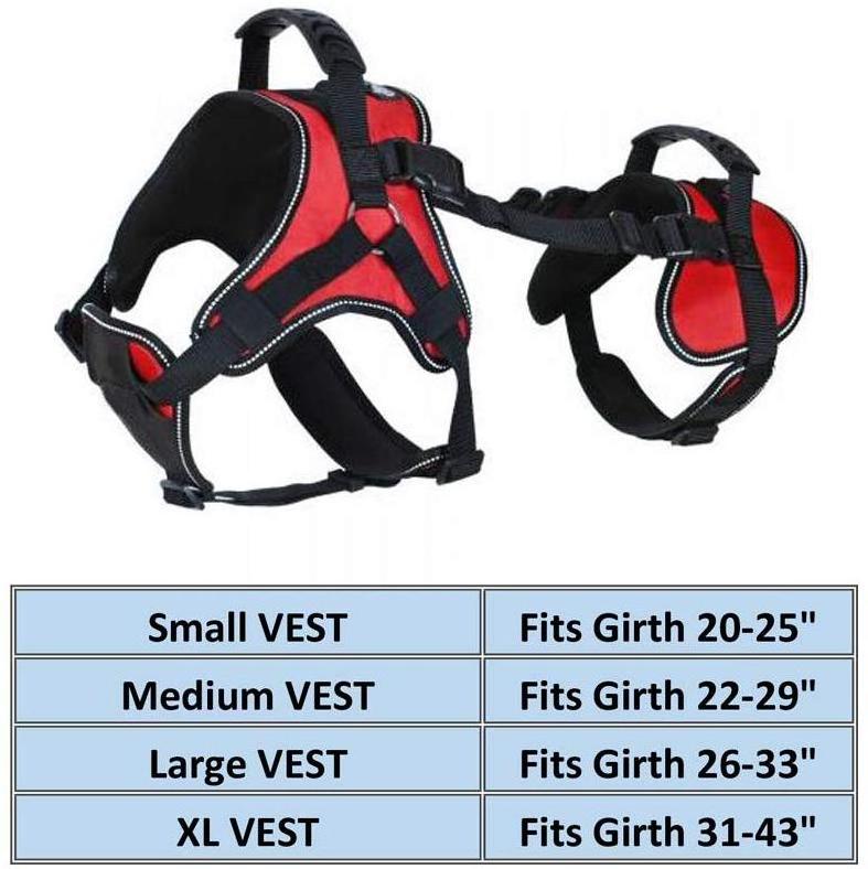 Multi-Functional Designed for Front Rear Full-Body Supporting Dog Lifting Dog Harness Vest for Older, Injured or Recovering Dogs