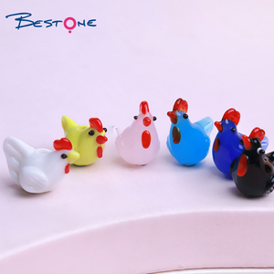 Bestone Customized Exquisite Animal Multi-color Glass Loose Beads Hen DIY Glass Beads Wholesale