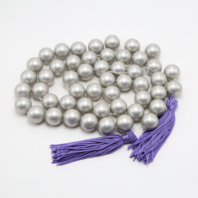 Bestone 16mm Round Grey Shell Pearl Loose Beads for DIY Jewelry Making