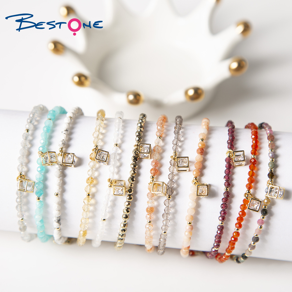 Bestone Hot Sale Charm Bracelet Small Gemstone Beads Bracelet for Women