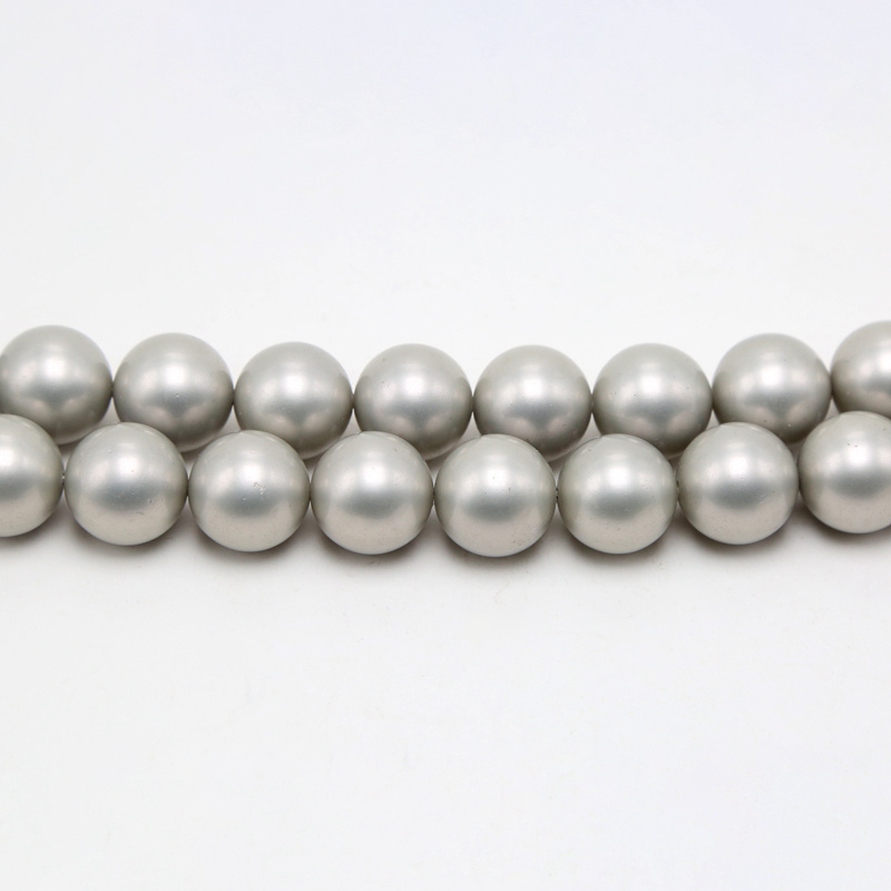 Bestone 16mm Round Grey Shell Pearl Loose Beads for DIY Jewelry Making