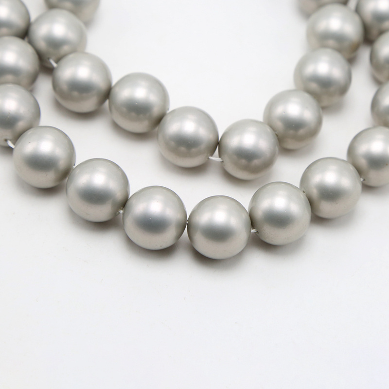 Bestone 16mm Round Grey Shell Pearl Loose Beads for DIY Jewelry Making