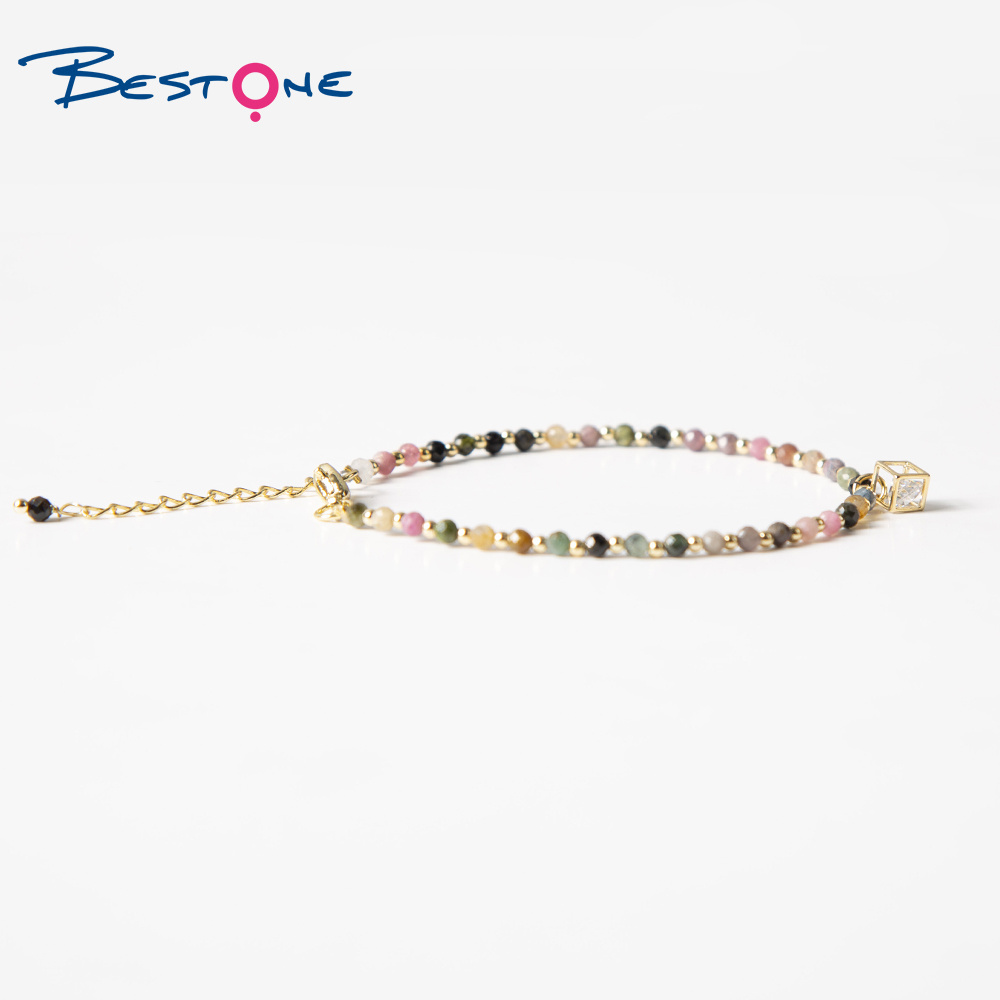 Bestone Hot Sale Charm Bracelet Small Gemstone Beads Bracelet for Women