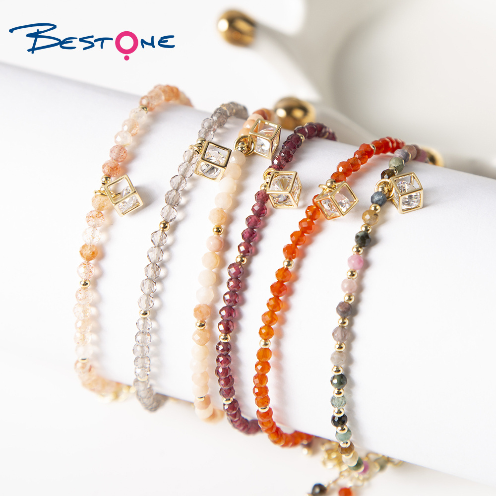 Bestone Hot Sale Charm Bracelet Small Gemstone Beads Bracelet for Women