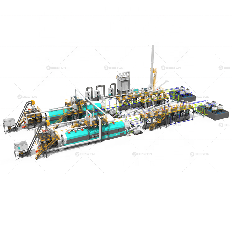 Beston Group High Profit Waste Tyres Recycling Machine Plant Continuous 30TPD Waste Tyre Pyrolysis Plant