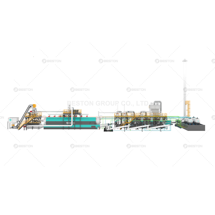 Beston Group 30 Ton Full Automatic Continuous Scrap Rubber Tyre Pyrolysis to Oil Equipment