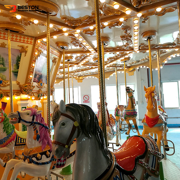 Rides Carousel New Material Fairground Merry Go Round Carousel for Sale Outdoor Amusement Park Music Christmas Wooden Case 1 Set