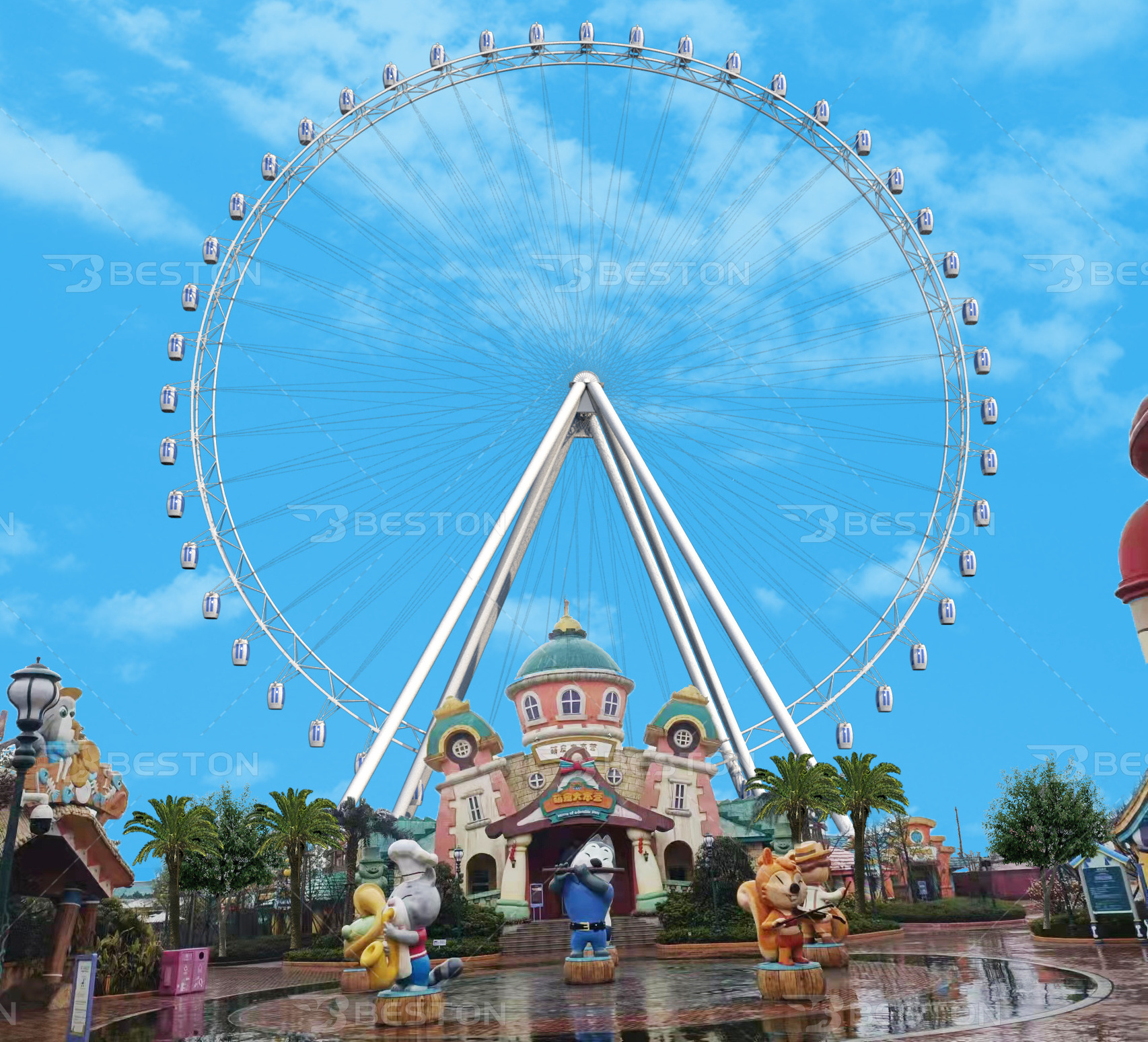 China Amusement park Equipment Indoor 88 M Metal Lighted Ferris wheels For sale