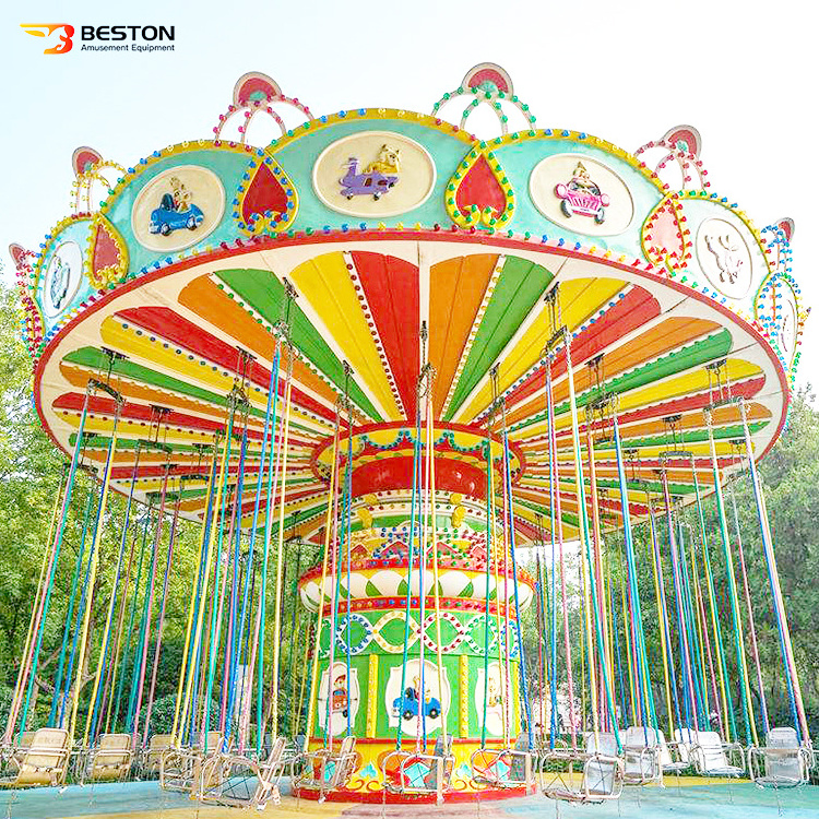 Amusement Theme Thrilling Park Rides Swing 36 Seats Flying Chair For Kids Rides