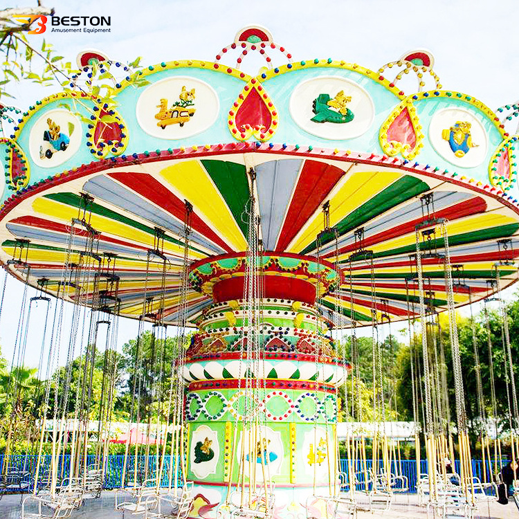 Amusement Theme Thrilling Park Rides Swing 36 Seats Flying Chair For Kids Rides