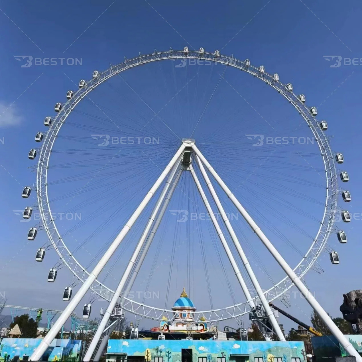 China Amusement park Equipment Indoor 88 M Metal Lighted Ferris wheels For sale